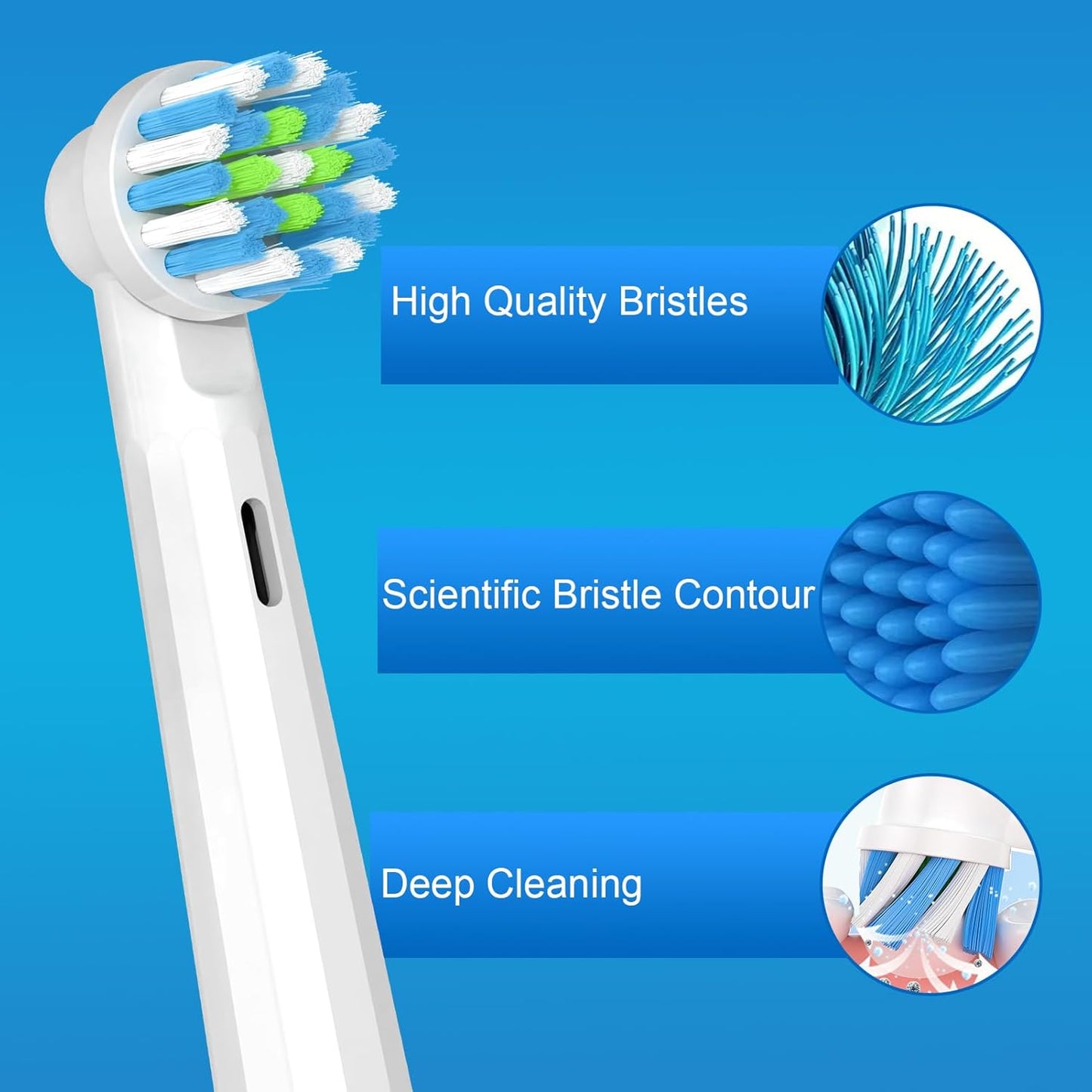 Replacement Electric Toothbrush Heads - 8-Pack Compatible with Oral-B Pro 1000 & Genius X | Medium-Soft Bristles for Gentle Deep Clean