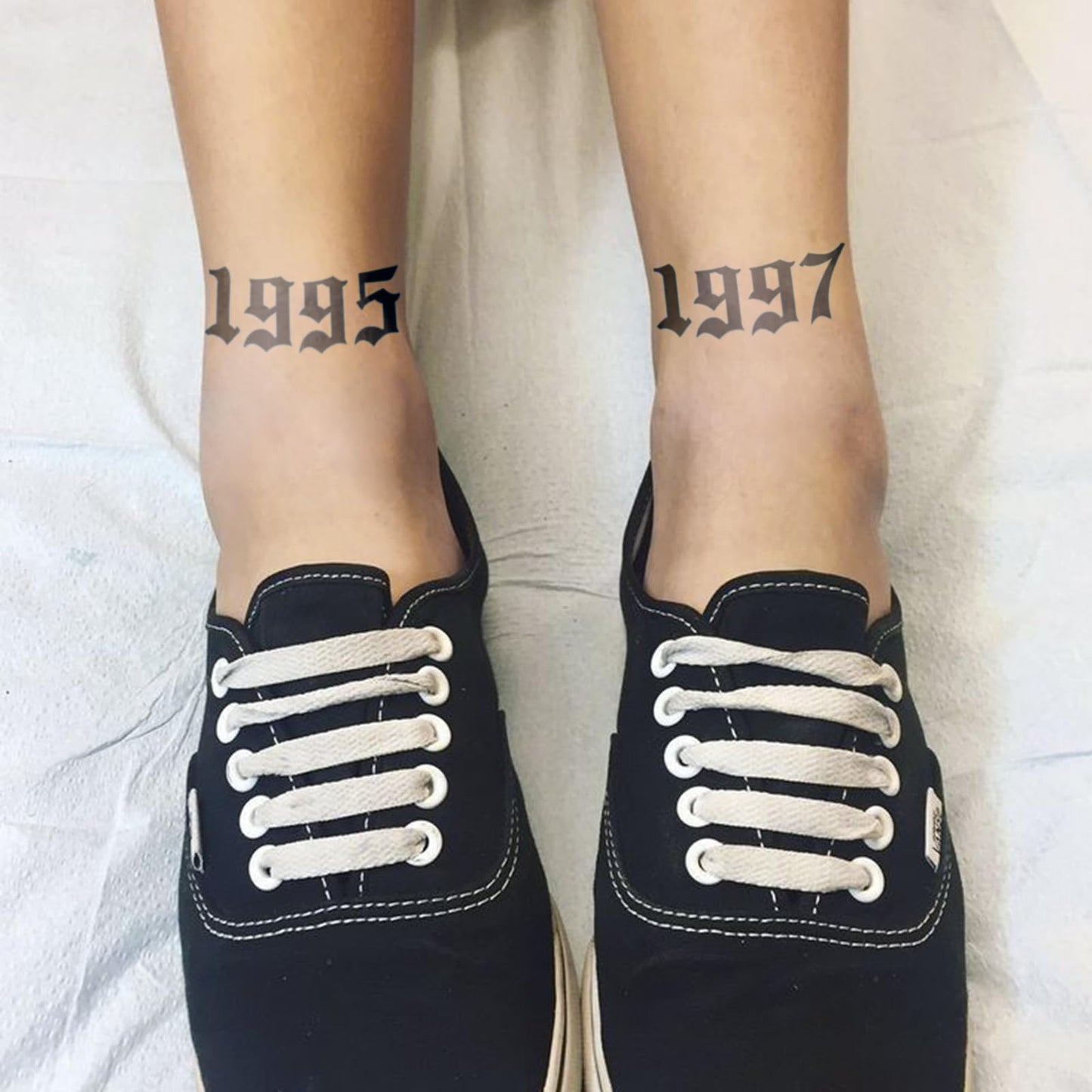 WEEKINK Old English Number Temporary Tattoos – 0-9 Digit Set, Customizable Gothic Numbers for Dates, Realistic, Waterproof & Long Lasting Fake Tattoo for Men & Women