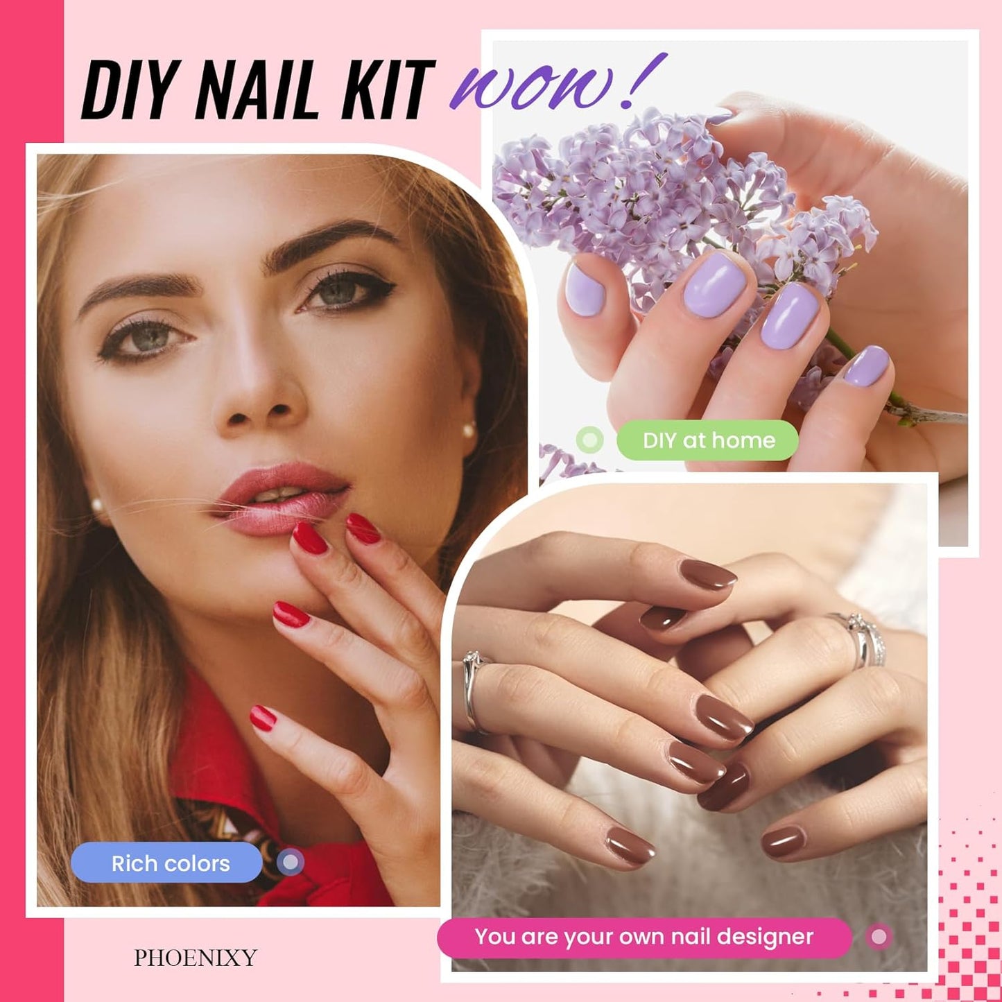 **PHOENIXY Gel Nail Polish Kit - 53 Pcs with UV Light & Nail Drill | 35 Colors, Glossy & Matte Finishes for DIY Home Manicure**