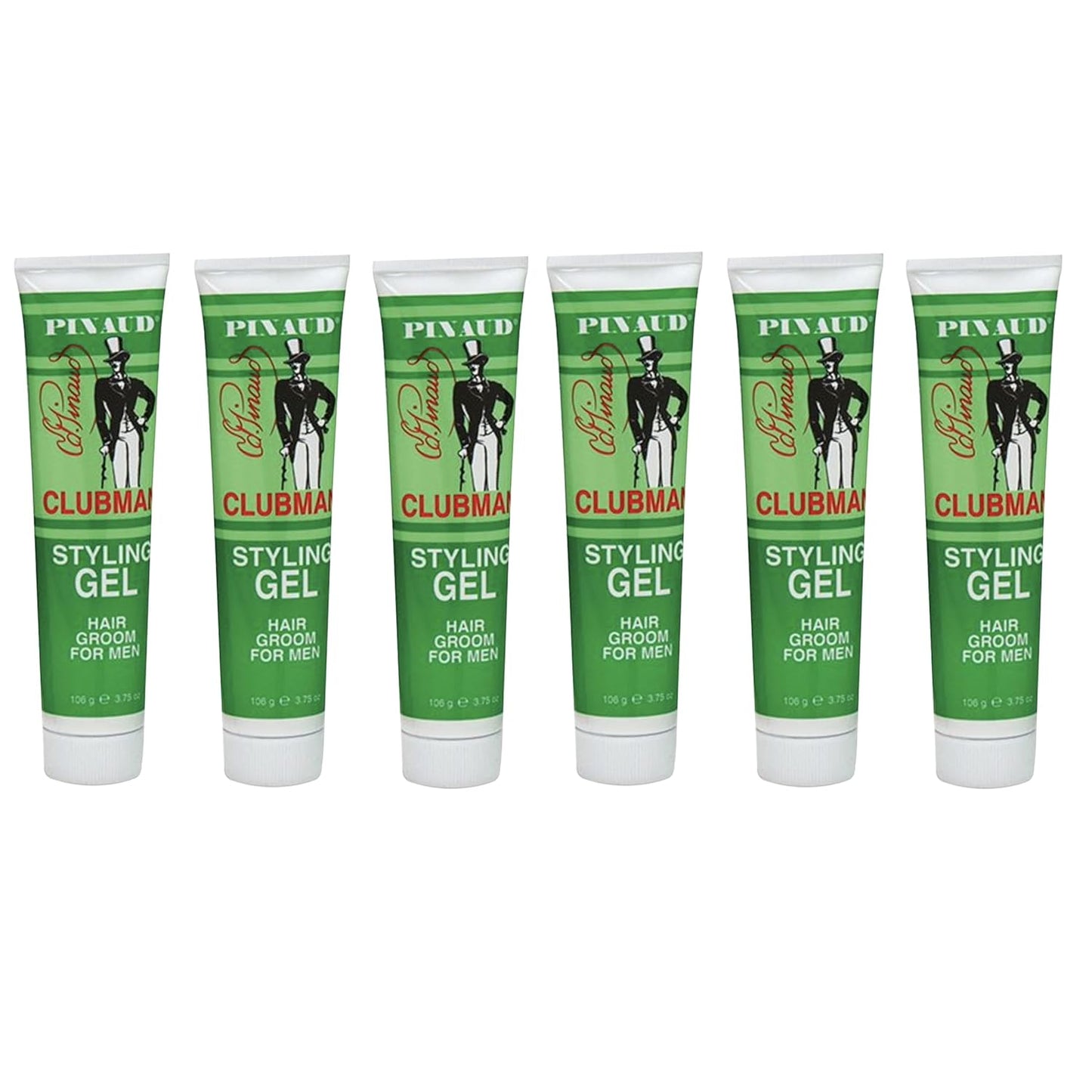 Clubman Pinaud Hair Styling Gel for Men - Non-Greasy Conditioning Formula | 3.75 Fl Oz (Pack of 6)