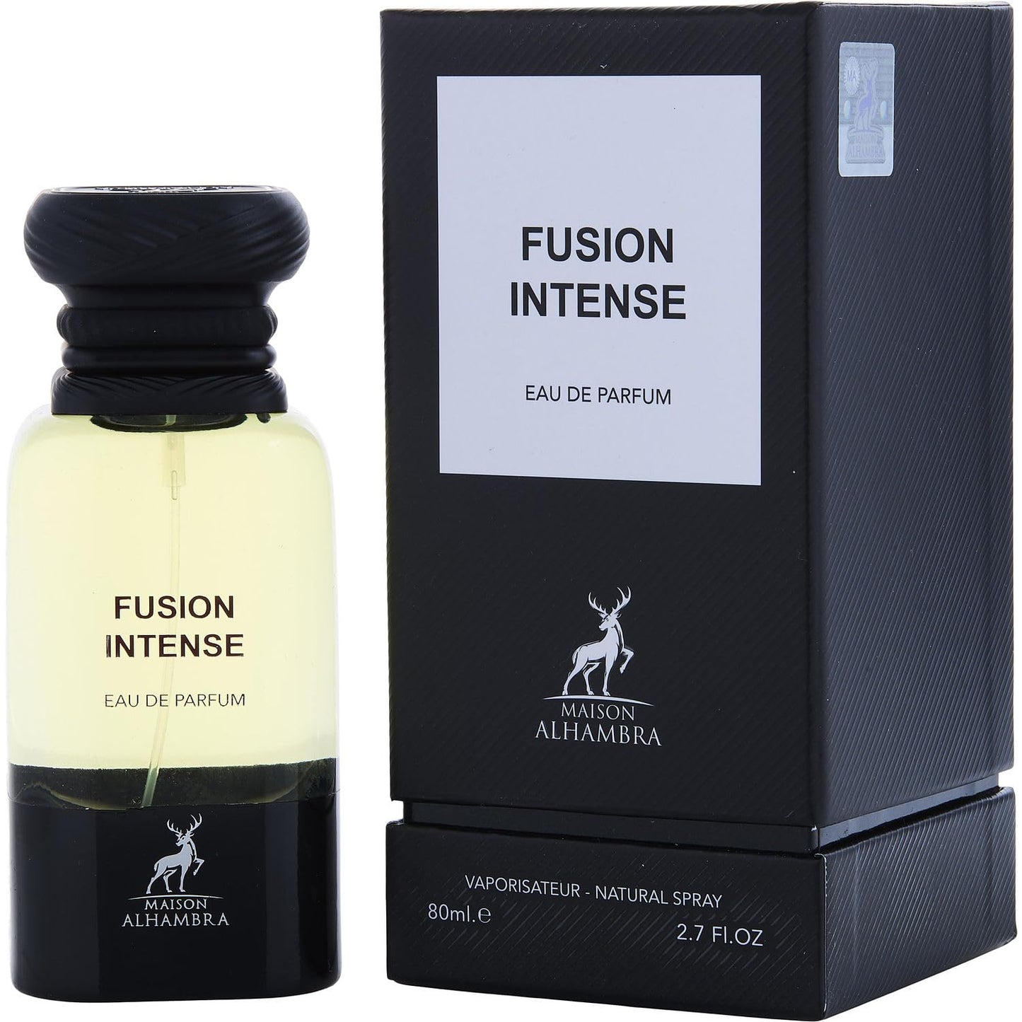 Maison Alhambra Fusion Intense Eau de Parfum Spray - Long-Lasting Aromatic Woody Leather Fragrance for Unisex | 2.7 Ounce (80 ml)