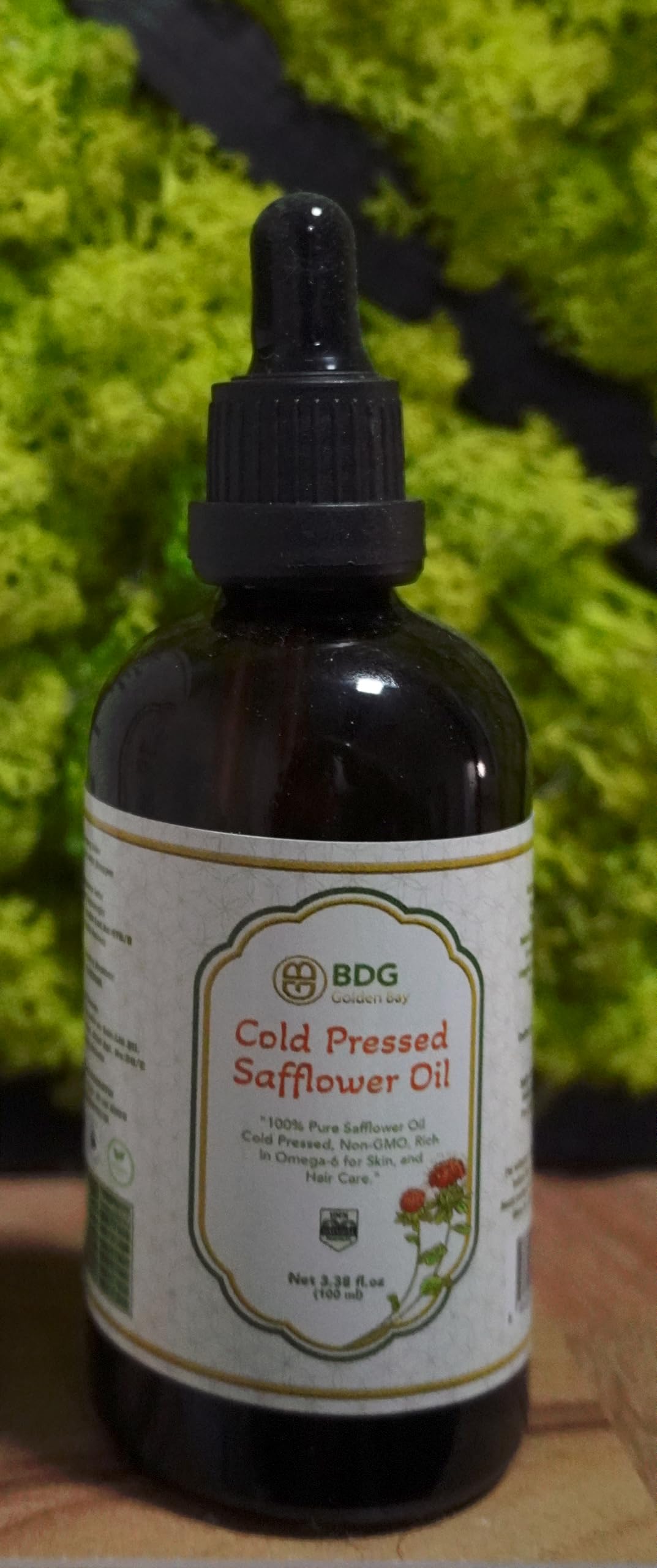 Golden Bay 100% Pure Cold Pressed Safflower Oil – 100 ml | Lightweight Natural Moisturizer for Face, Skin & Hair | Non-Comedogenic, Rich in Omega-6