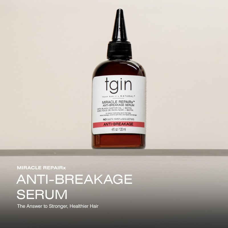 tgin Miracle RepaiRx Anti-Breakage Serum Daily Moisturizer, for Curly, Coily and Wavy Hair, Nourishes and Moisturizes Dry Hair and Scalp, 4 oz