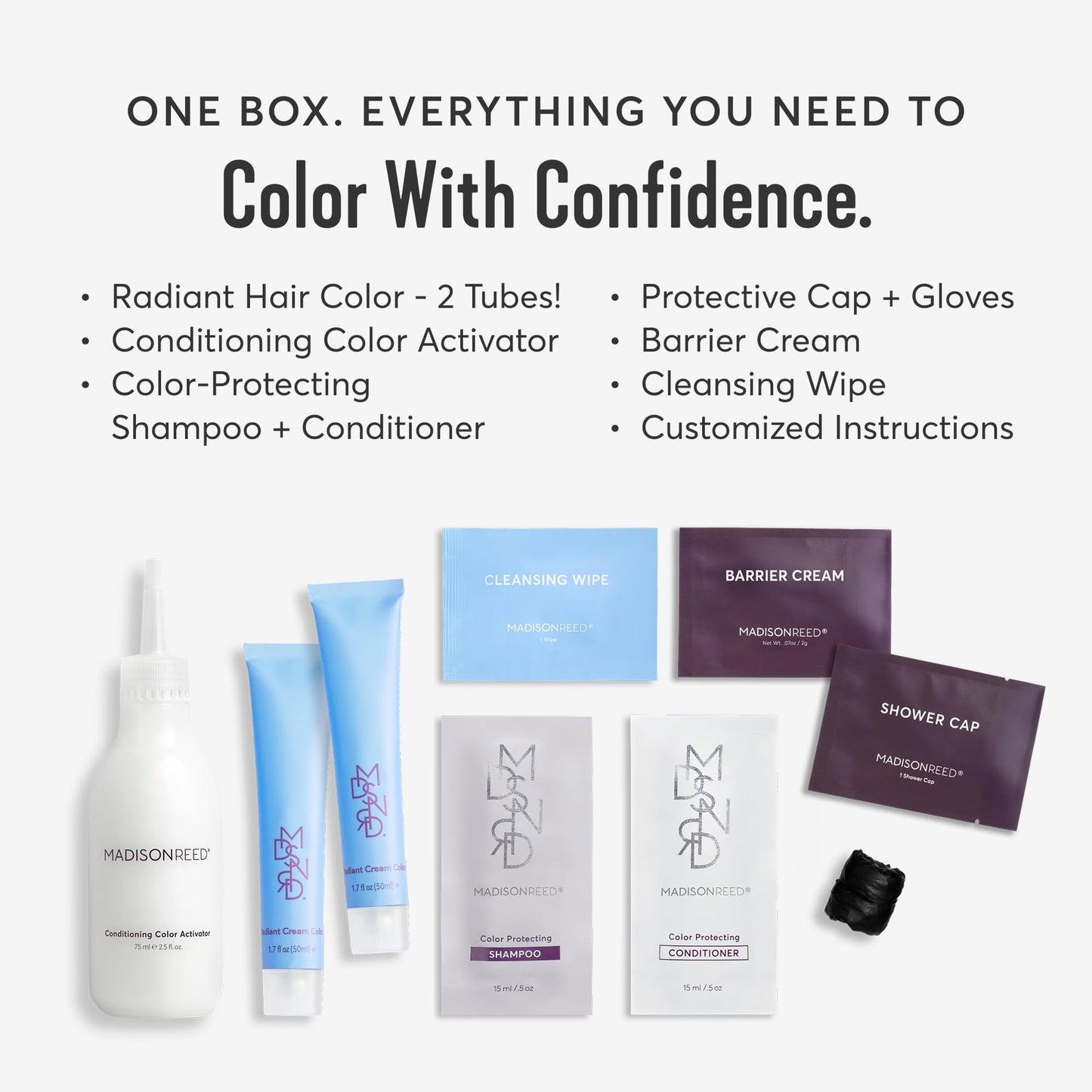 Madison Reed Radiant Hair Color Kit Plus for Long & Thick Hair – Ammonia-Free Permanent Hair Dye with Keratin, Argan Oil & Ginseng Root – 100% Gray Coverage, Salon-Quality Color at Home