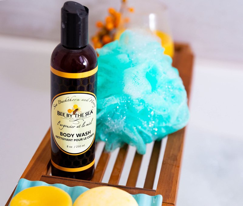 Bee By The Sea Body Wash and Body Butter Skin Care Bundle Set Naturally Enriched with Sea Buckthorn and Honey for All Skin Types