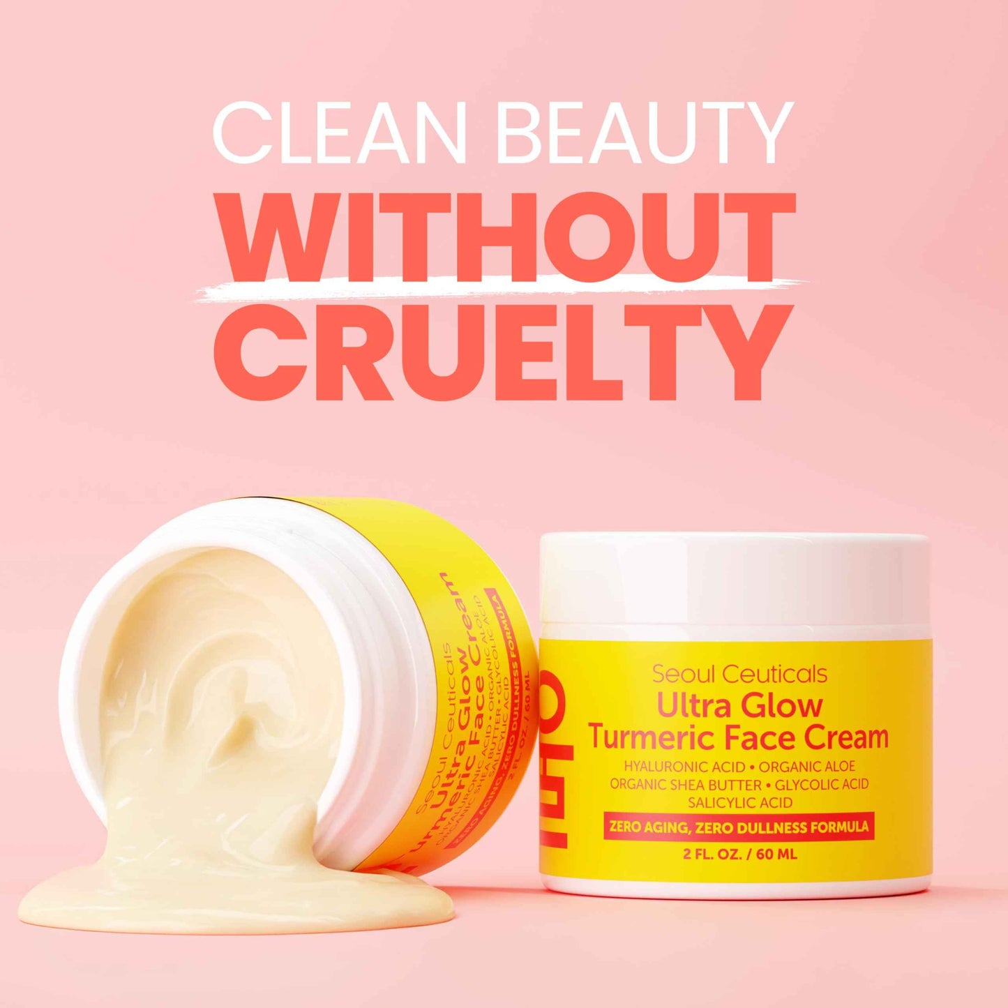 SeoulCeuticals Korean Skin Care Turmeric Cream – Face Moisturizer for Dull Dry Skin - Korean Skincare K Beauty for Glass Skin 2oz