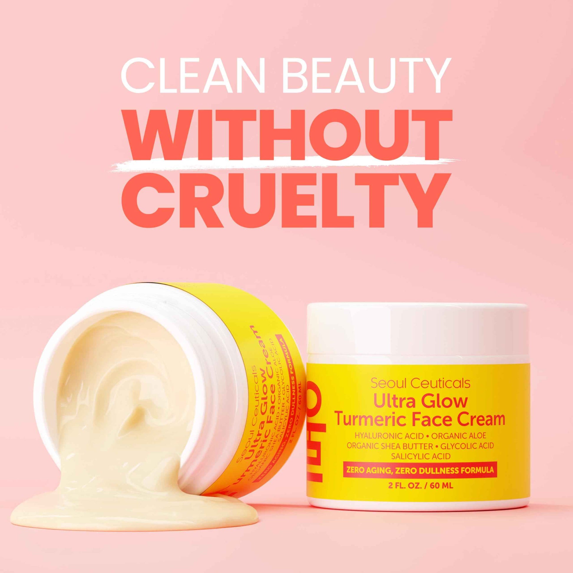 SeoulCeuticals Korean Skin Care Turmeric Cream – Face Moisturizer for Dull Dry Skin - Korean Skincare K Beauty for Glass Skin 2oz