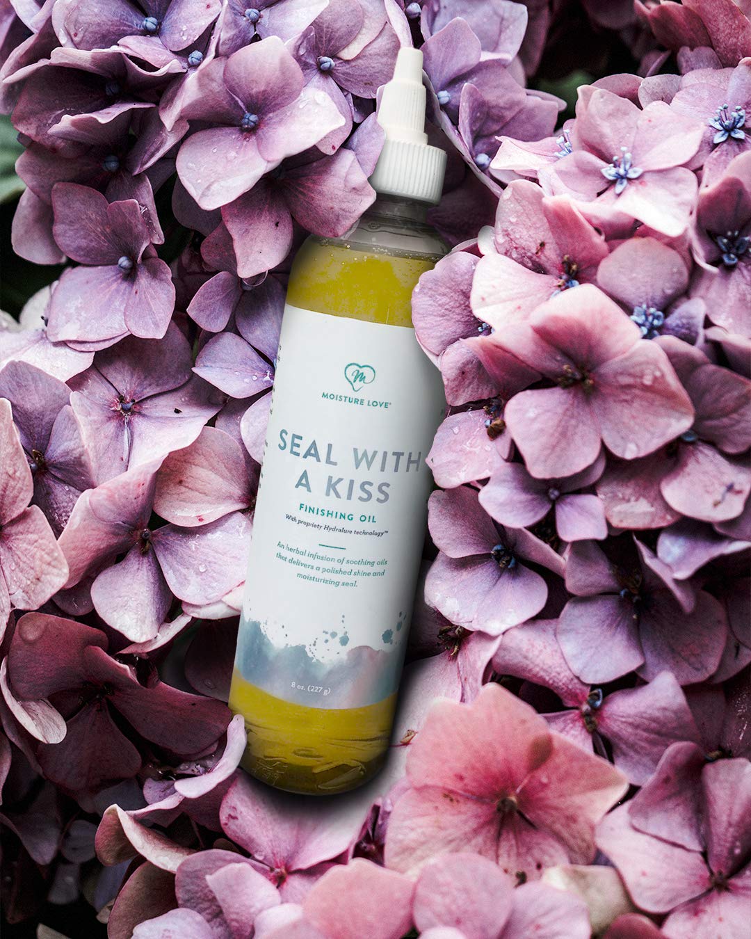 Moisture Love Seal with a Kiss Finishing oil for Hair Moisturizing and Polishing. Curly Hair Care Product with Argan Oil and Castor Oil. Sulfate Free. 8oz