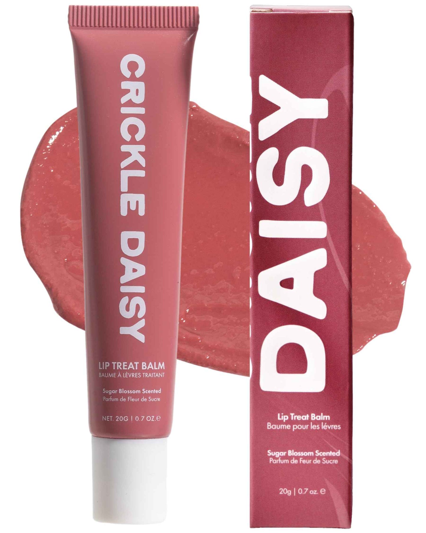 Crickle Daisy Lip Treat Balm - Hydrating & Nourishing Lip Balm with Avocado, Olive, and Coconut Oils - Softening Lip Moisturizer & Protection for Very Dry Lips - Sugar Blossom Scented, 0.7oz