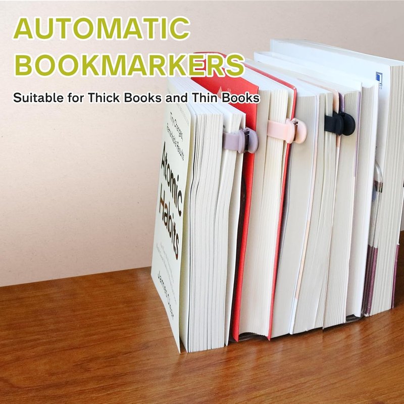 Automatic Silicone Bookmark Set - 3 Unique Page Keepers for Reading Lovers | Perfect Gift for Kids, Teachers & Adults