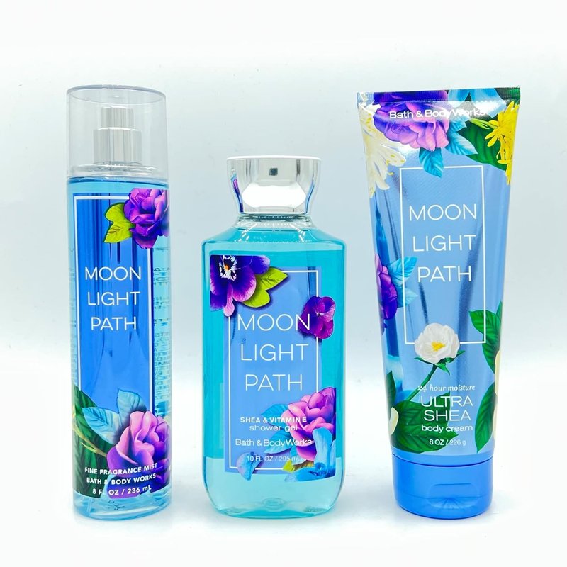 Moonlight Path Body Set - Shower Gel, Fine Fragrance Mist & Body Cream | 10 Fl Oz, 8 Fl Oz Each