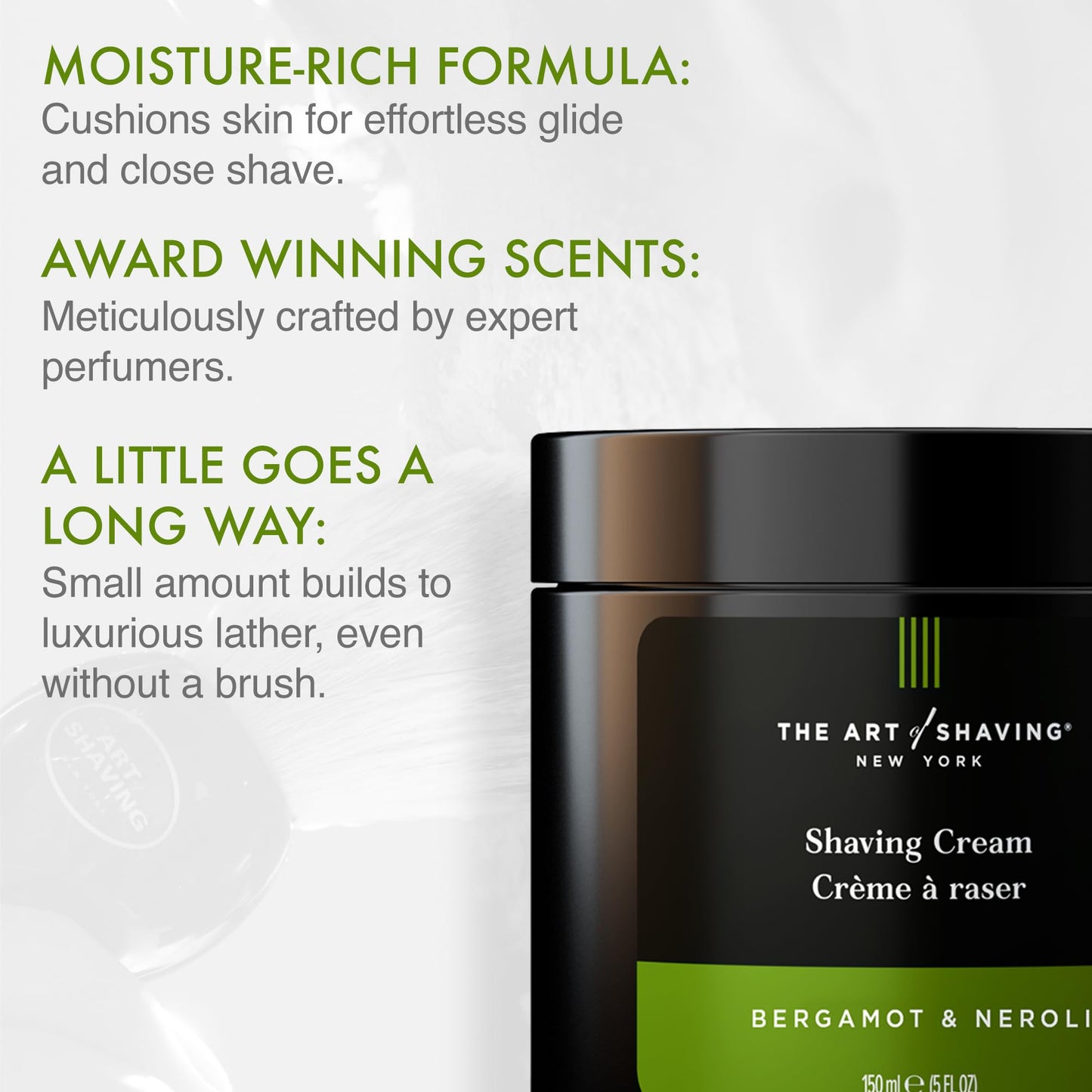 The Art of Shaving Bergamot & Neroli Shaving Cream for Men – Protects Against Irritation and Razor Burn – Hydrates and Nourishes Dry Skin-– Clinically Tested for Sensitive Skin-– 5 oz,(Pack of 2)