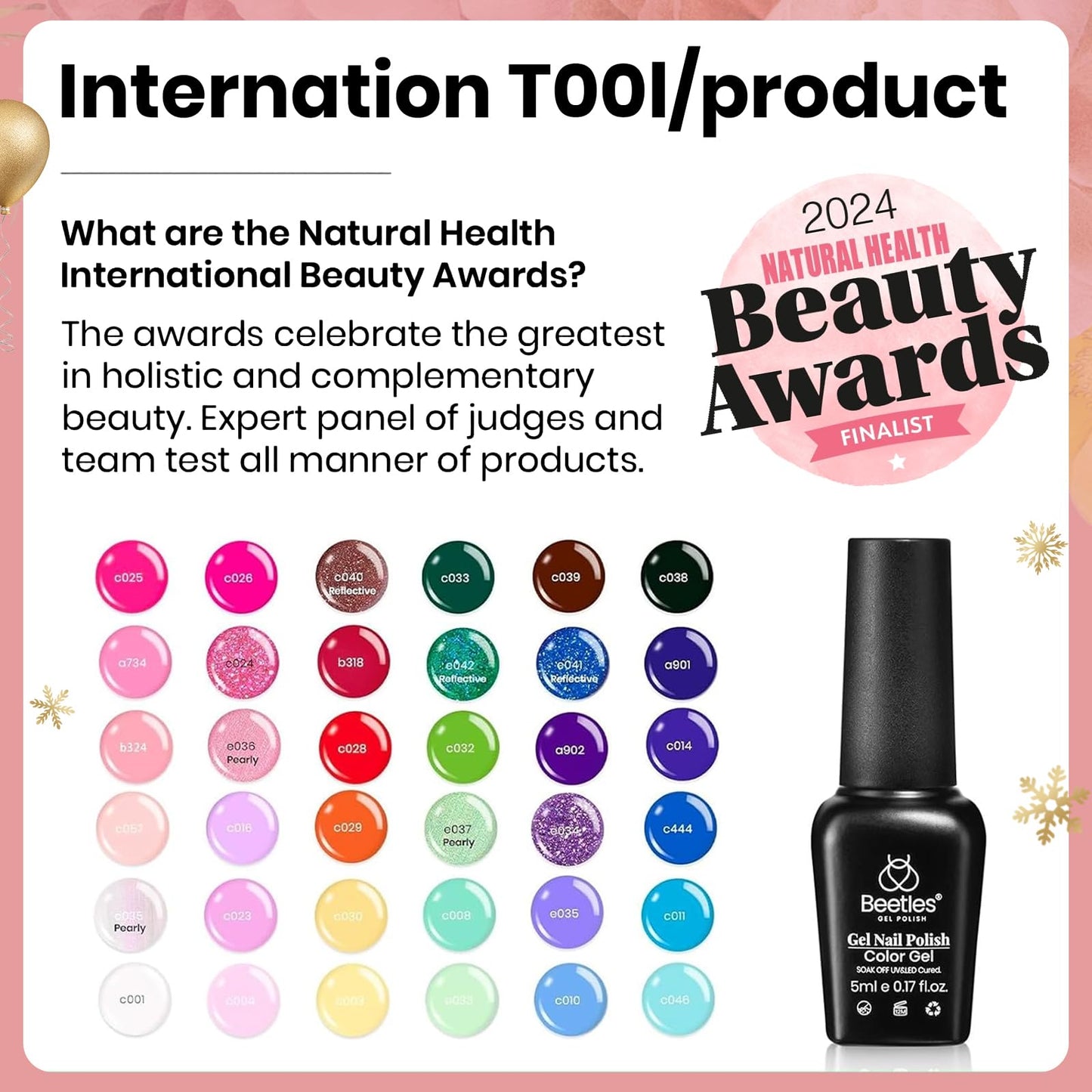 Beetles Summer Gel Nail Polish Set - 36 Colors Verse of Flower Gel Nail Kit, Pink White Black Red Purple Blue Yellow Gel Colors & 3Pcs Base Top Coat Soak off UV Home Salon Gift for Women