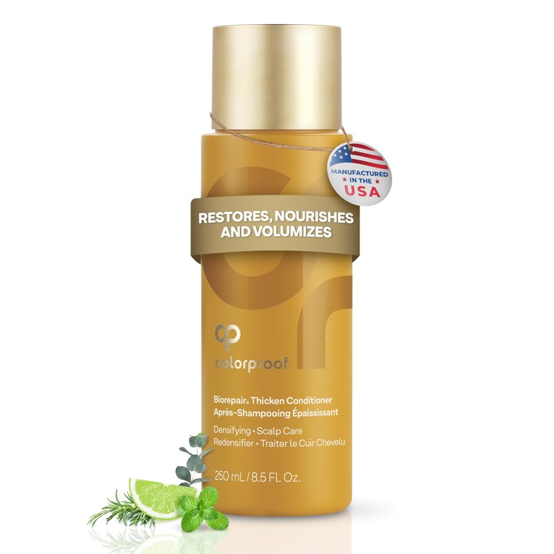 Colorproof Biorepair Thicken Conditioner 8.5 Fl. Oz., Fuller-Looking Hair Conditioner w/Fresh Lime, Eucalyptus, Mint Leaf & Rosemary Scent, Hair Growth-Supporting Conditioner