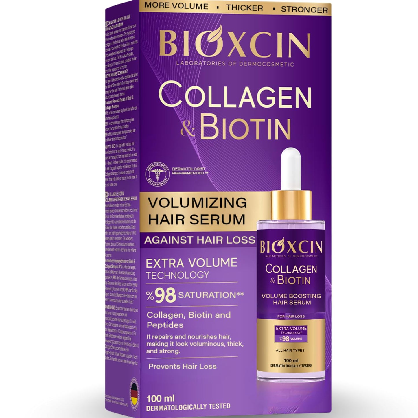 Bioxcin Collagen Biotin Volumizing Hair Serum Thickening Strengthening Formula 100 ml