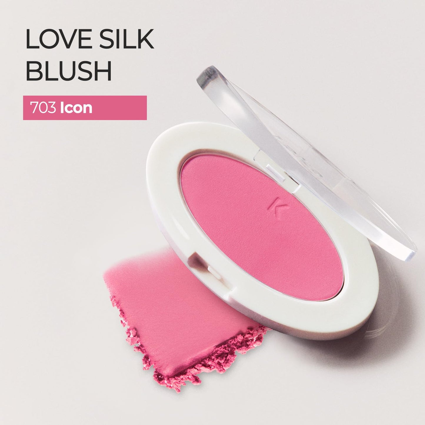 Laka Love Silk Blush, Radiant Powder Blush, Silky, Buildable Color with a Natural Glow, Long Lasting, Moisturizing Formula for a Fresh, Flushed Look, K-Beauty (#703 Icon)