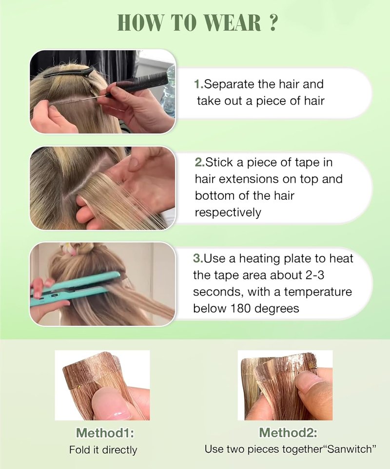 Tape In Hair Extensions - 16 Inch Human Hair - Darkest Brown - 20 Pcs, 50g