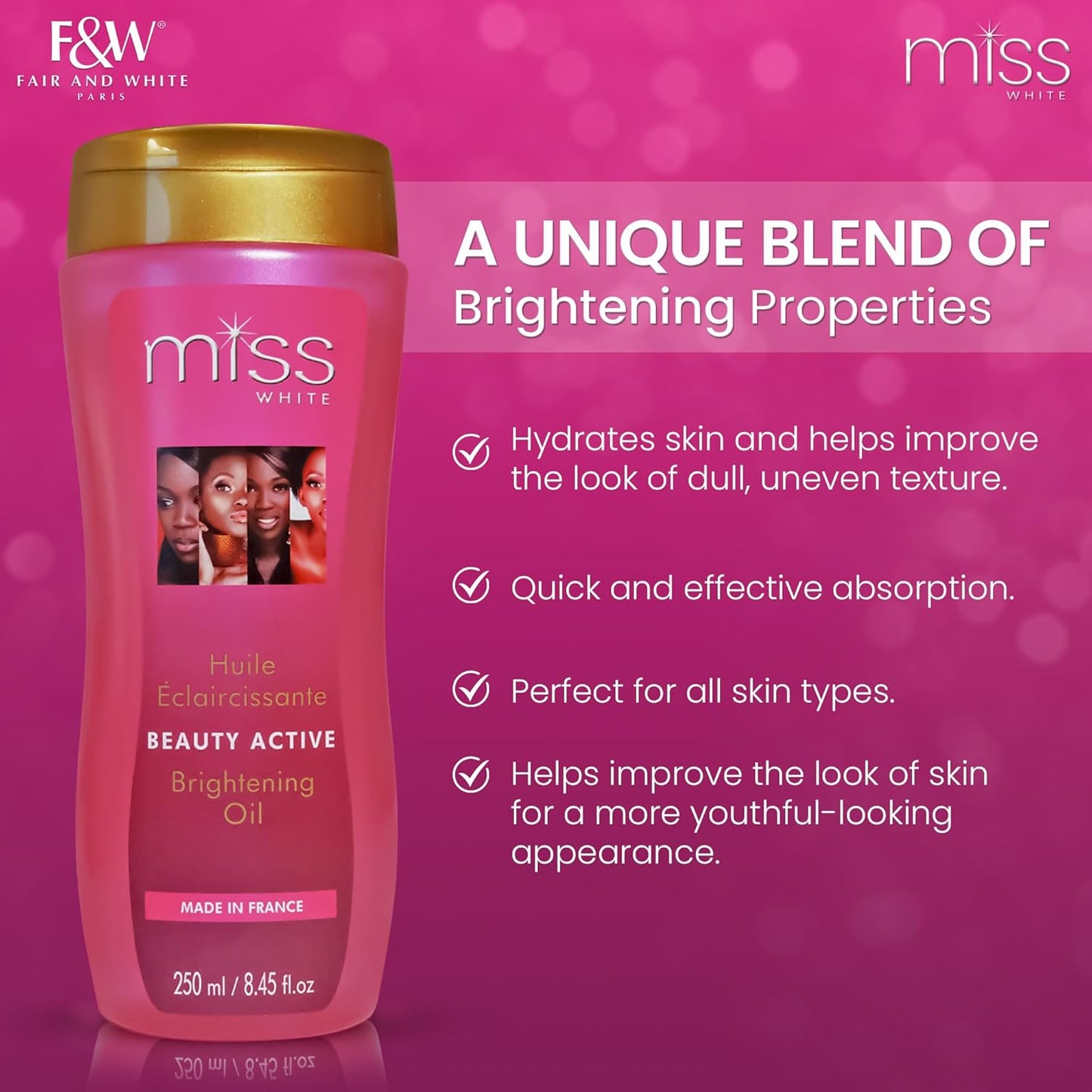 Miss White Brightening Oil - Skin Brightening with Almond Oil | 250ml