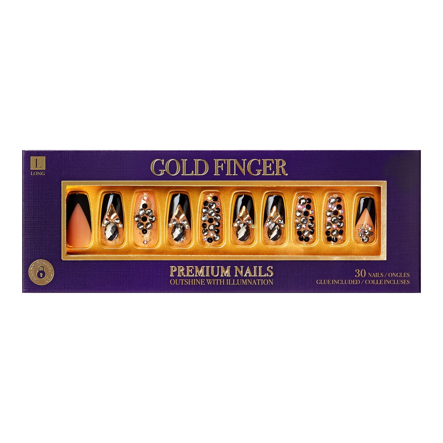 GOLDFINGER Premium False Nails Glue On Nails Press On Nails Glue Included (Breakme)