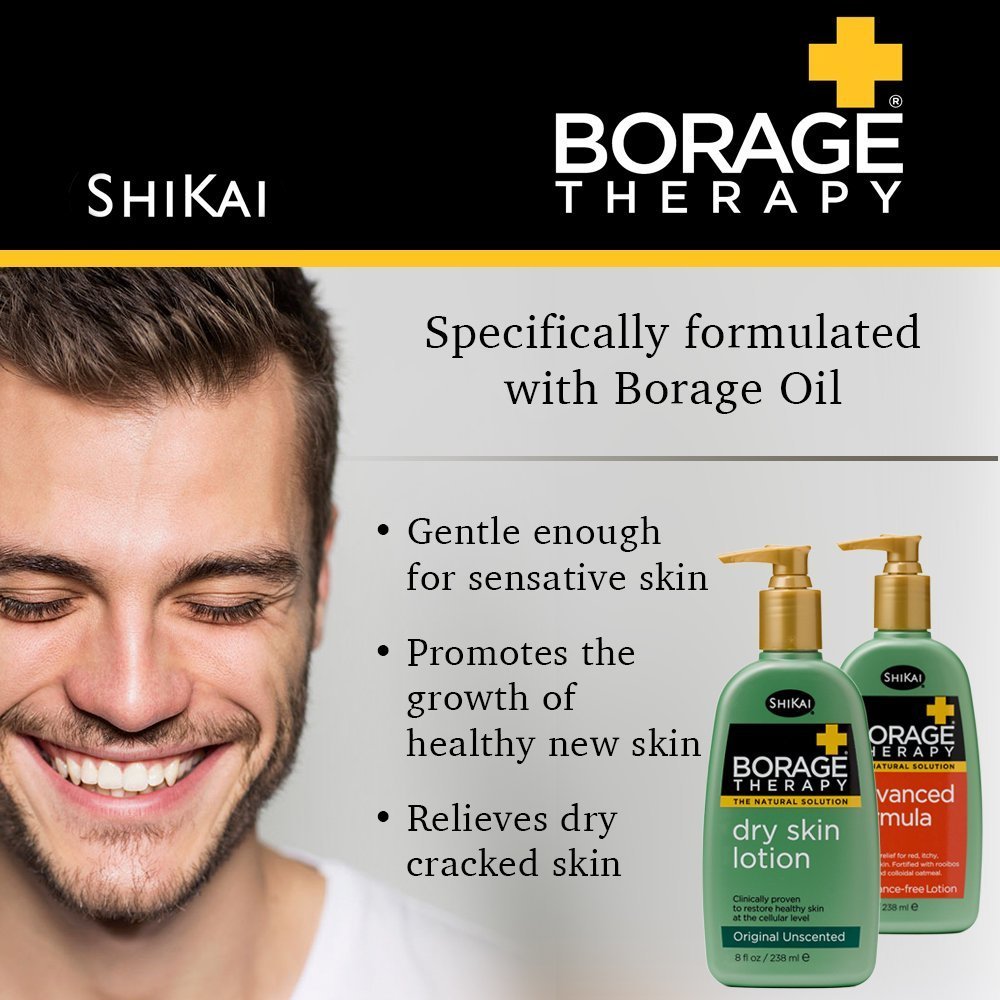 ShiKai Borage Therapy Body Moisturizer - Fragrance-Free Hydrating Lotion for Dry Hands & Body | 8oz, Pack of 2