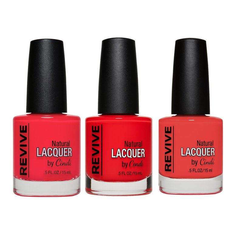Cindi Nails Brighten Your Day Nail Polish Set – 3-Pack Vibrant Shades in Coral Reef, Getting Reddy, and Pinky Swear – 7-Free, Non-Toxic, All Natural, Long-Lasting