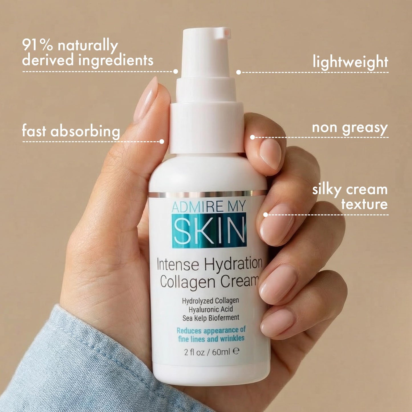 Oil Free Face Moisturizer - This Powerful Hyaluronic Acid Cream Face Lotion Is Light, Hydrating, Won't Clog Pores & Will Provide You With That Healthy Youthful Glow (2oz)