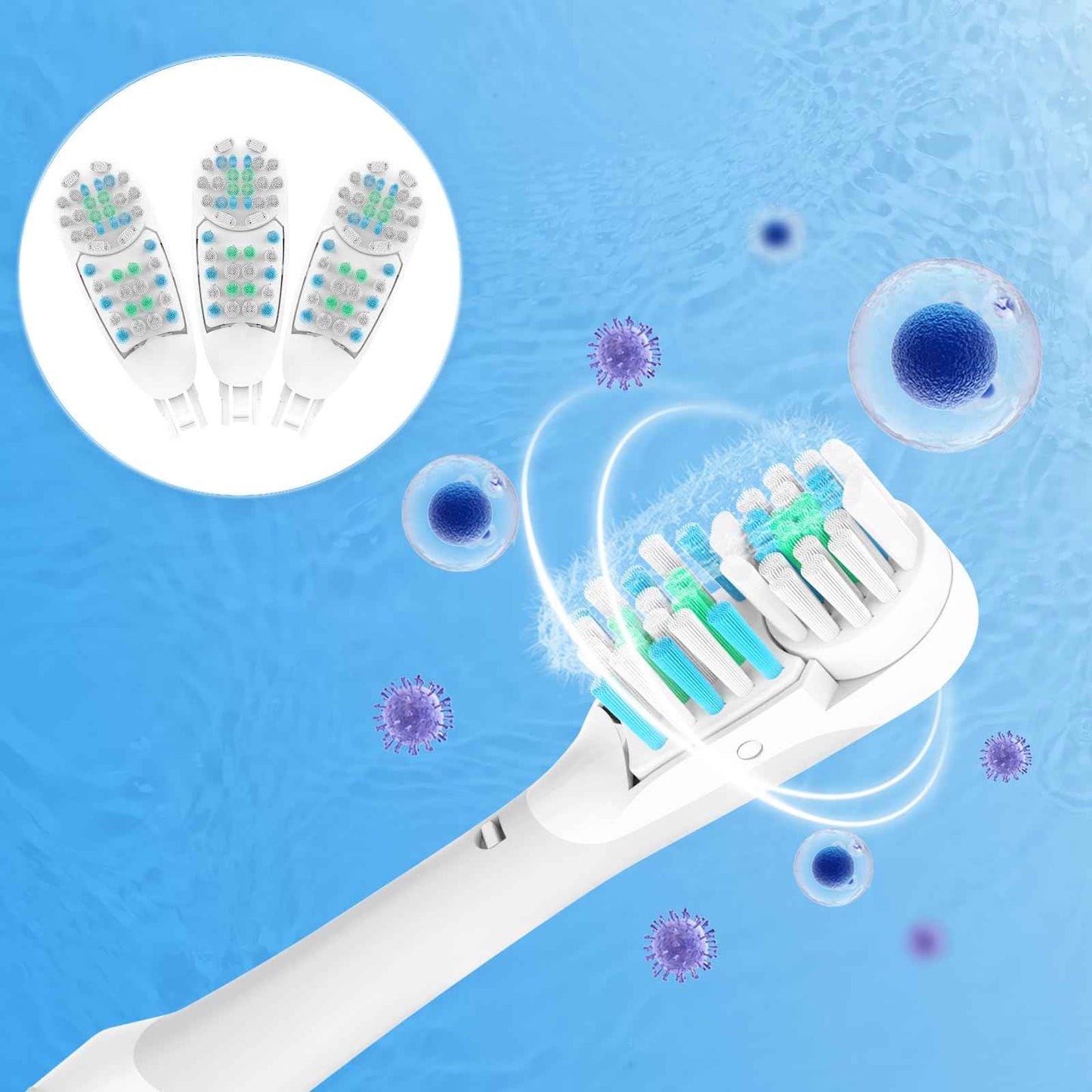 12 Pcs Fit for Oral B Toothbrush Heads Dual Clean Replacements Attachment Spin Brush Head Sensitive Refill Accessories fit for 4732 3733 4734