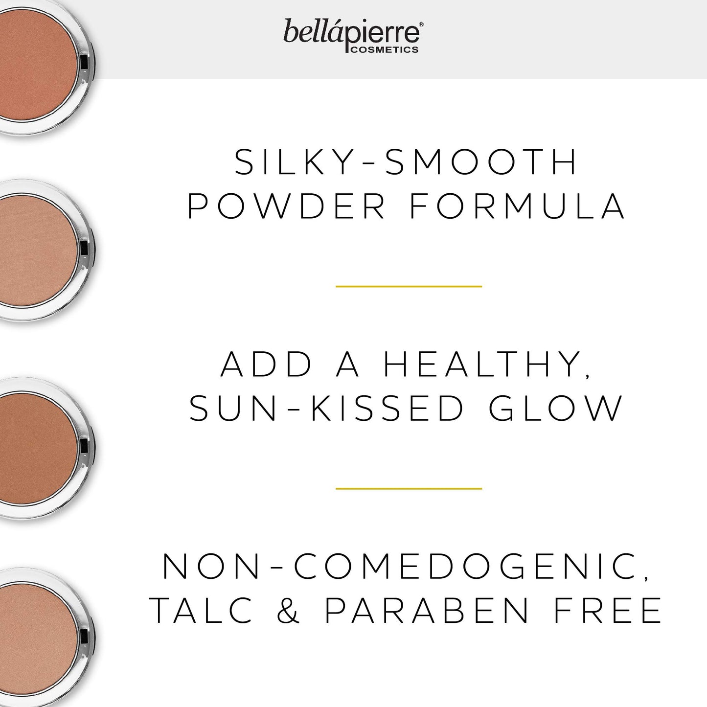 bellapierre Compact Mineral Bronzer | Beautifully Warms for a Sun Kissed Glow | Infused with Nourishing Jojoba | Non-Toxic & Paraben Free Formula - Peony - 0.3 Oz
