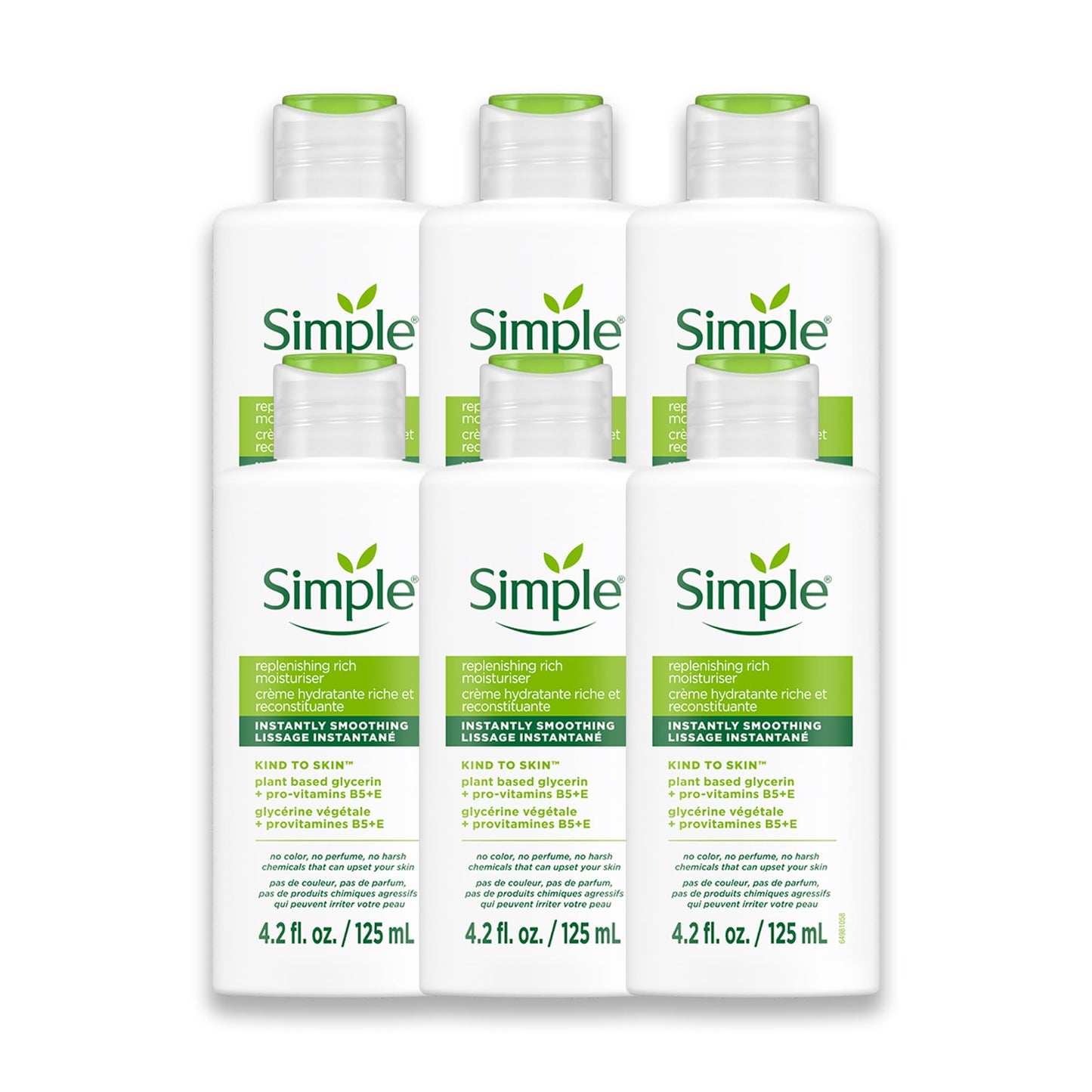 Simple Kind To Skin Replenishing Rich Moisturizer - Face Cream Nourishes and Hydrates - Face Moisturizer with Niacinamide, Vitamins B5 and E - 6 pc