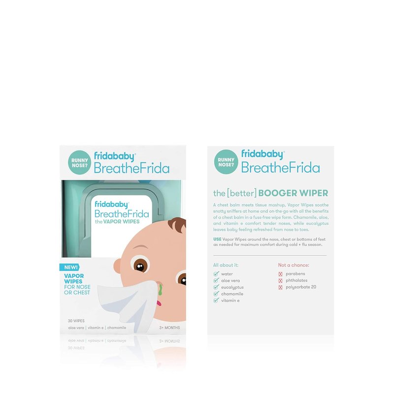 Frida Baby Nose Wipes - Saline Allergy Relief for Toddlers & Babies | Alcohol-Free, Aloe & Chamomile, 30 Count