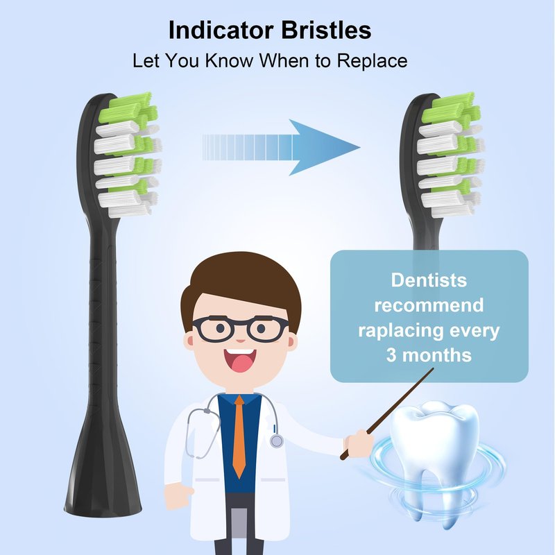 Feihead Replacement Toothbrush Heads Compatible with Philips Sonicare One Electric Toothbrush，Brush Head 10 Pack for HY1100 for HY1200 for BH1022,5black+5white