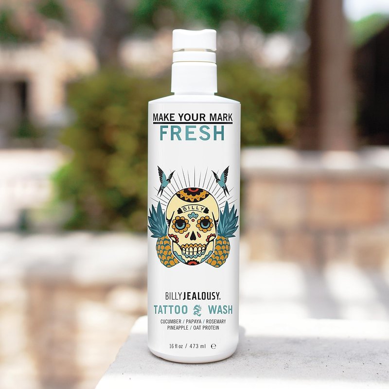 Billy Jealousy Make Your Mark Fresh Tattoo Wash, Cleansing and Hydrating Tattoo Aftercare Enriched With Cucumber and Rosemary, 16 Fl Oz
