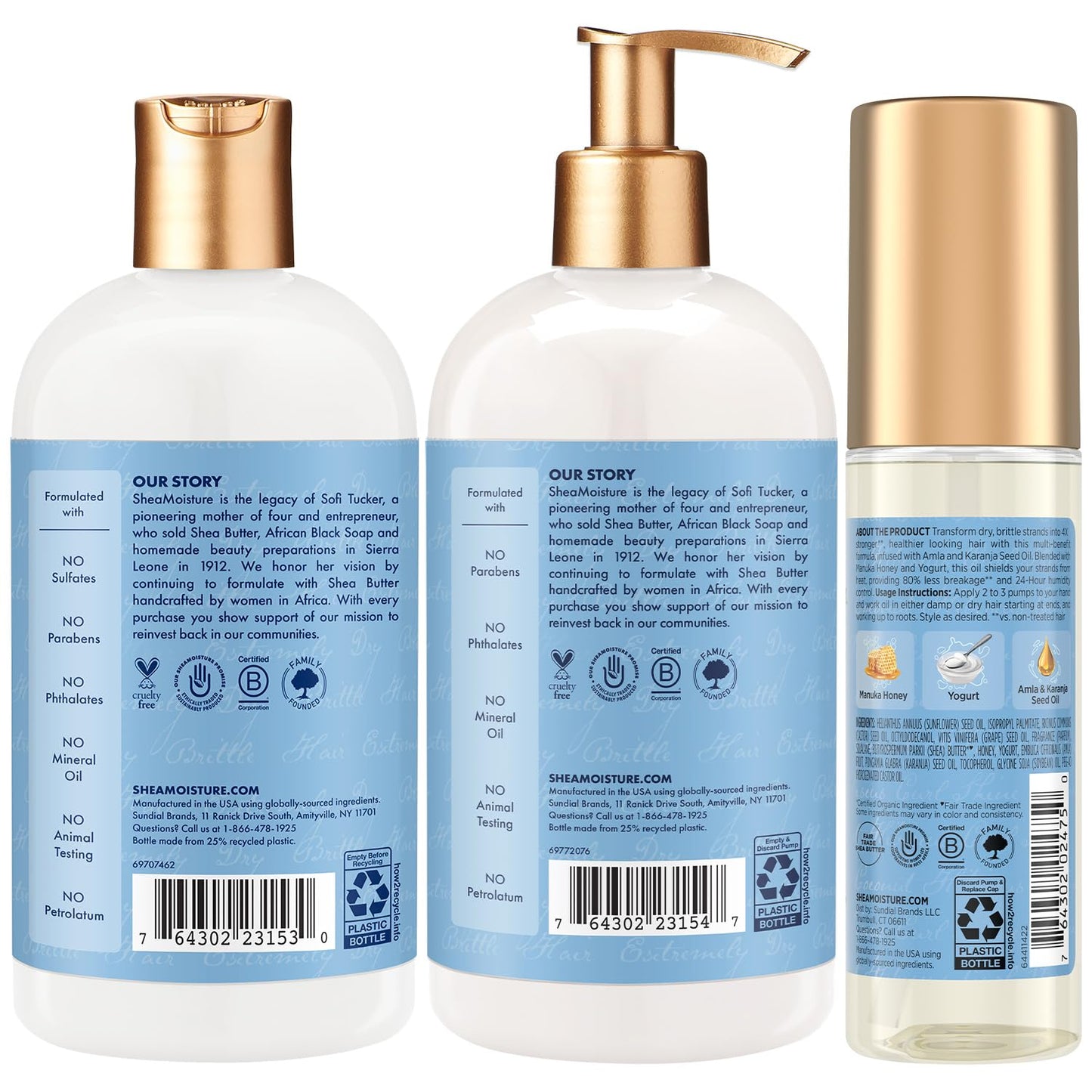 Manuka Honey & Yogurt Shampoo and Conditioner Set | Hydrate, Repair & Strengthen for Dry, Damaged Hair