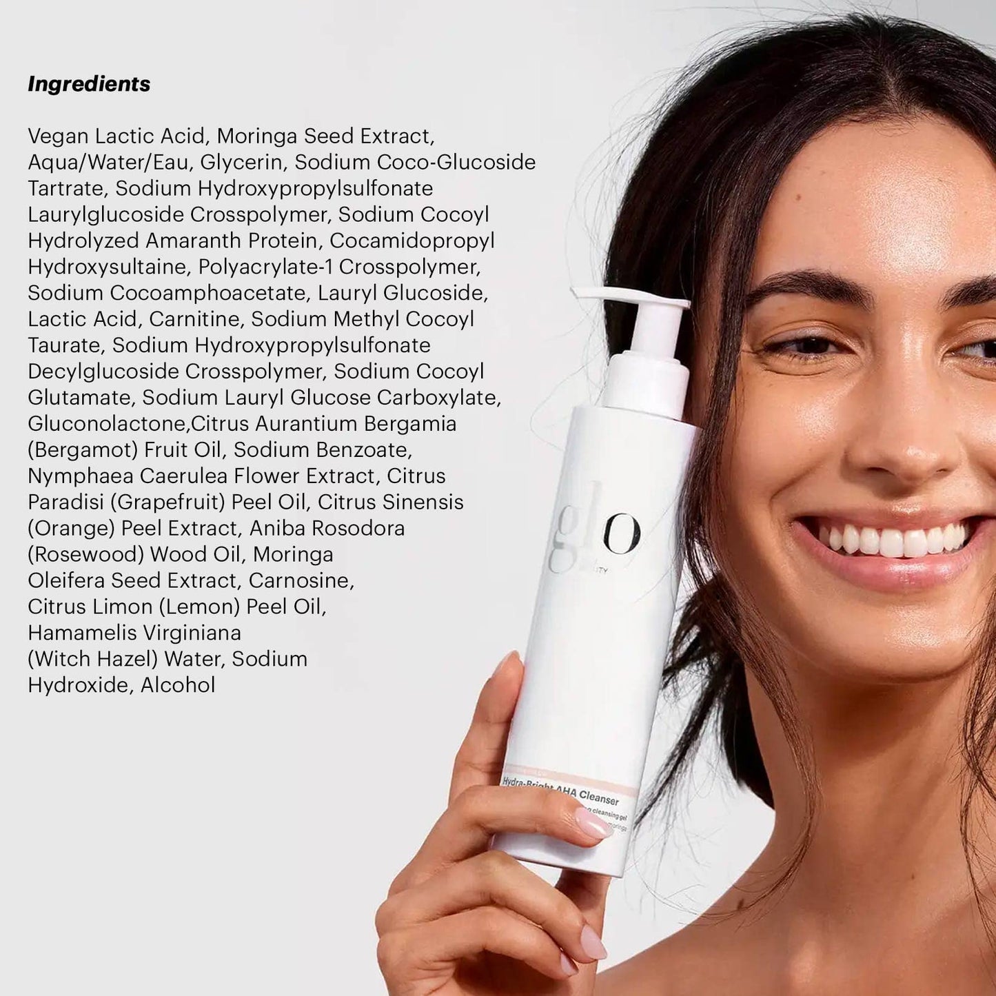 Glo Skin Beauty Hydra-Bright AHA Cleanser, 6.7 Oz – Hydrating Face Wash with Lactic Acid, Gentle Exfoliating Facial Cleanser for Dry, Oily & Sensitive Skin – Brightening Face Cleanser for Women & Men