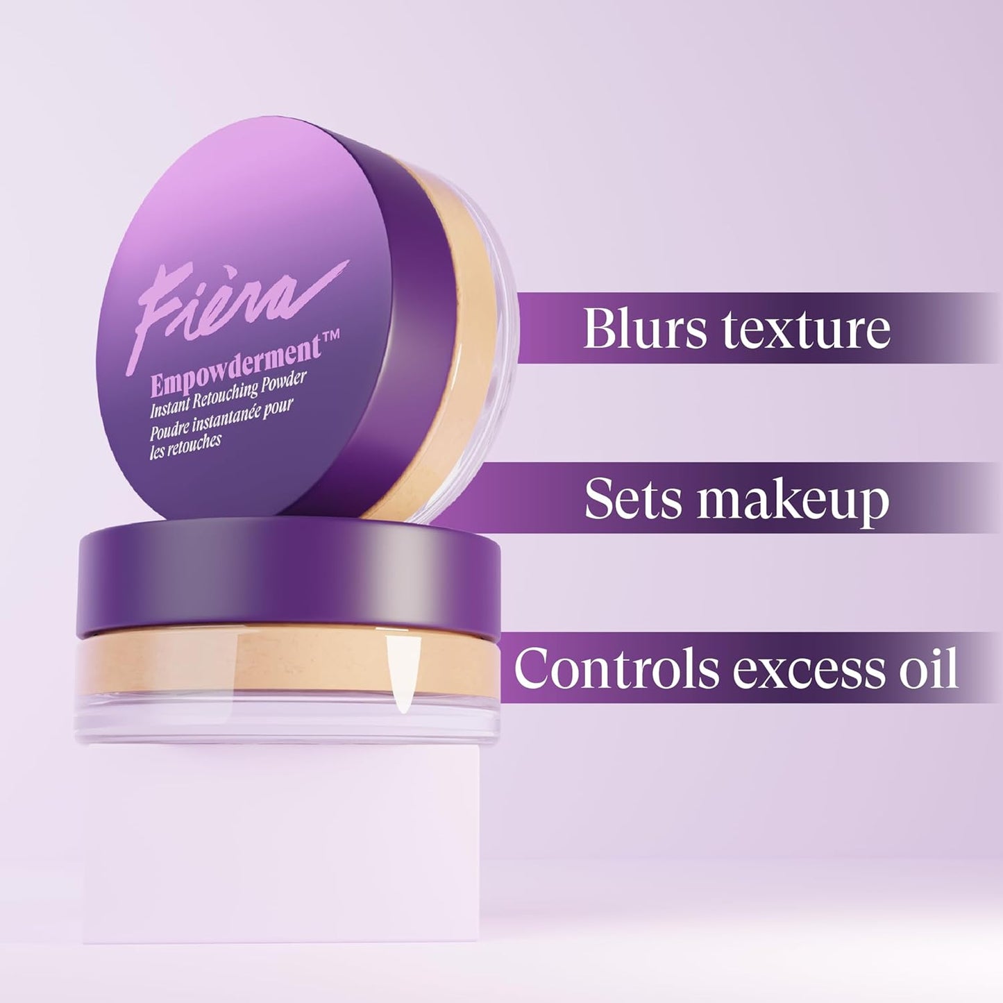 Fièra Empowderment™ Finishing Powder - Talc-Free Blurring & Soft-Matte Formula for Mature Skin | Medium Shade, 0.2 OZ