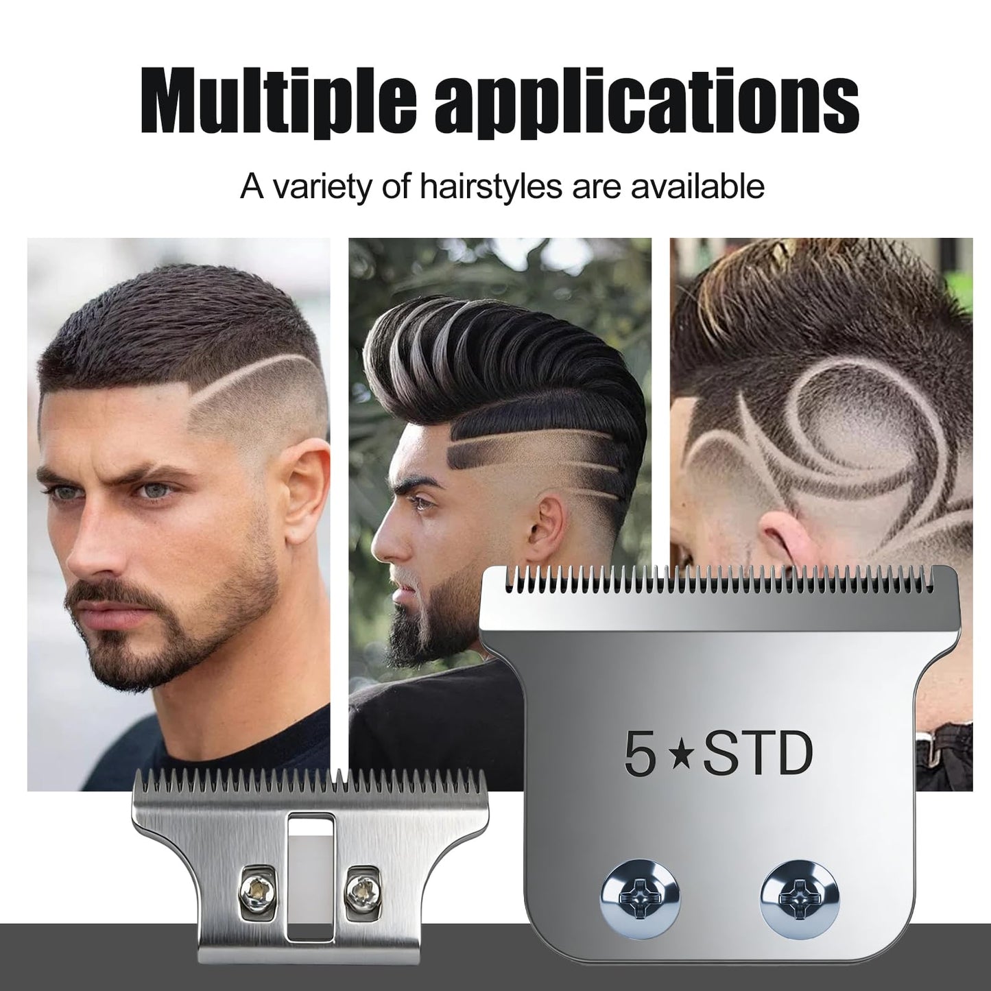 Replacement Blades for Wahl Detailer, 5 Star Hero, Razor Edger, and G Whiz trimmers,Silver 1 Pack