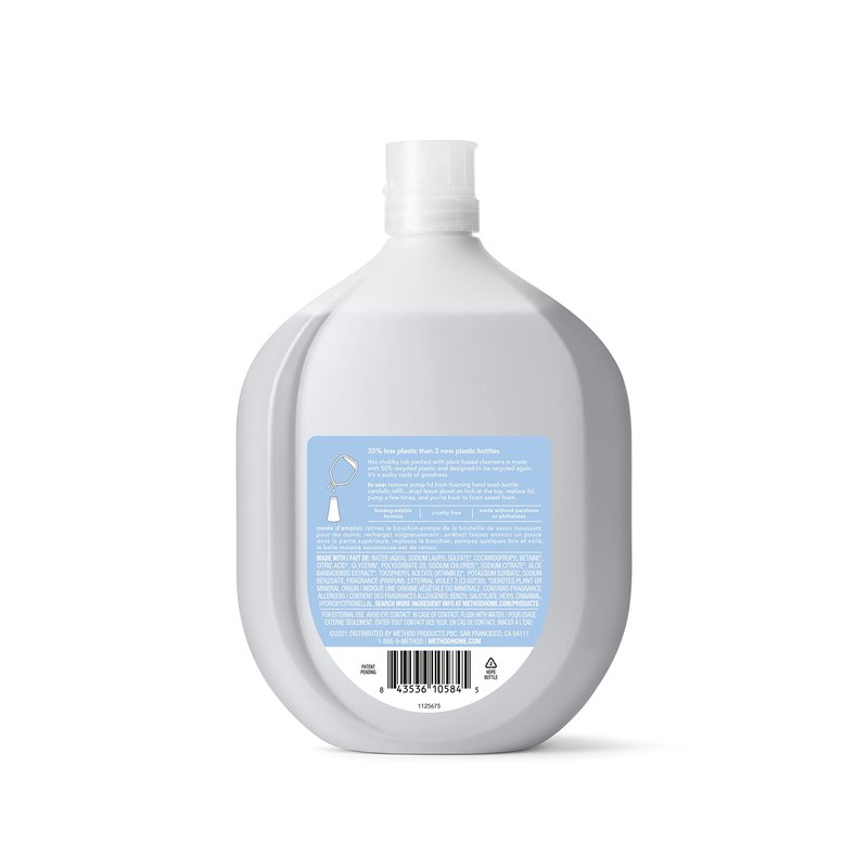 Method Foaming Hand Soap Refill, Sweet Water, Recyclable Bottle, 28 Fl Oz (Pack of 4)