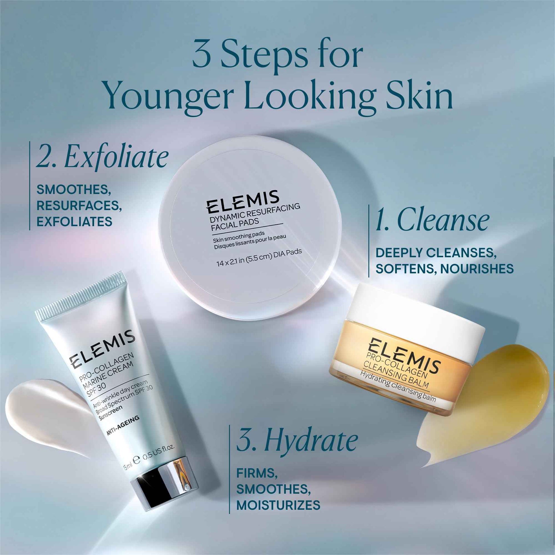 ELEMIS Pro-Collagen Travel Size Cleansing Balm - 3-in-1 Daily Face Cleanser - Melts Away Waterproof Makeup and Sunscreen - Lavender and Chamomile Oil - 20g