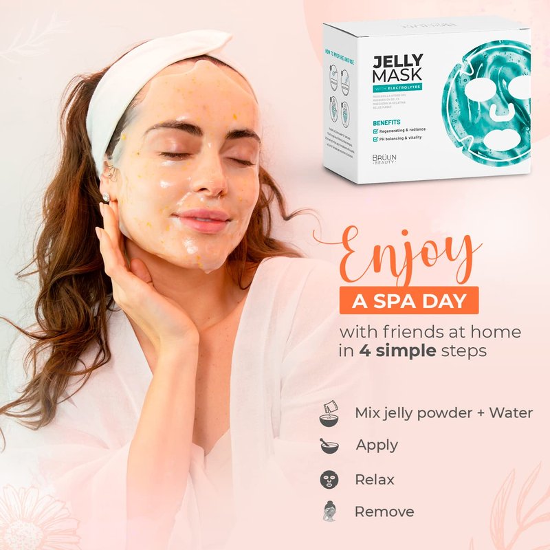 Peel-Off Jelly Mask Spa Set - 10 Premium Rubber Treatments | 24K Gold, Lavender, Kiwi & More