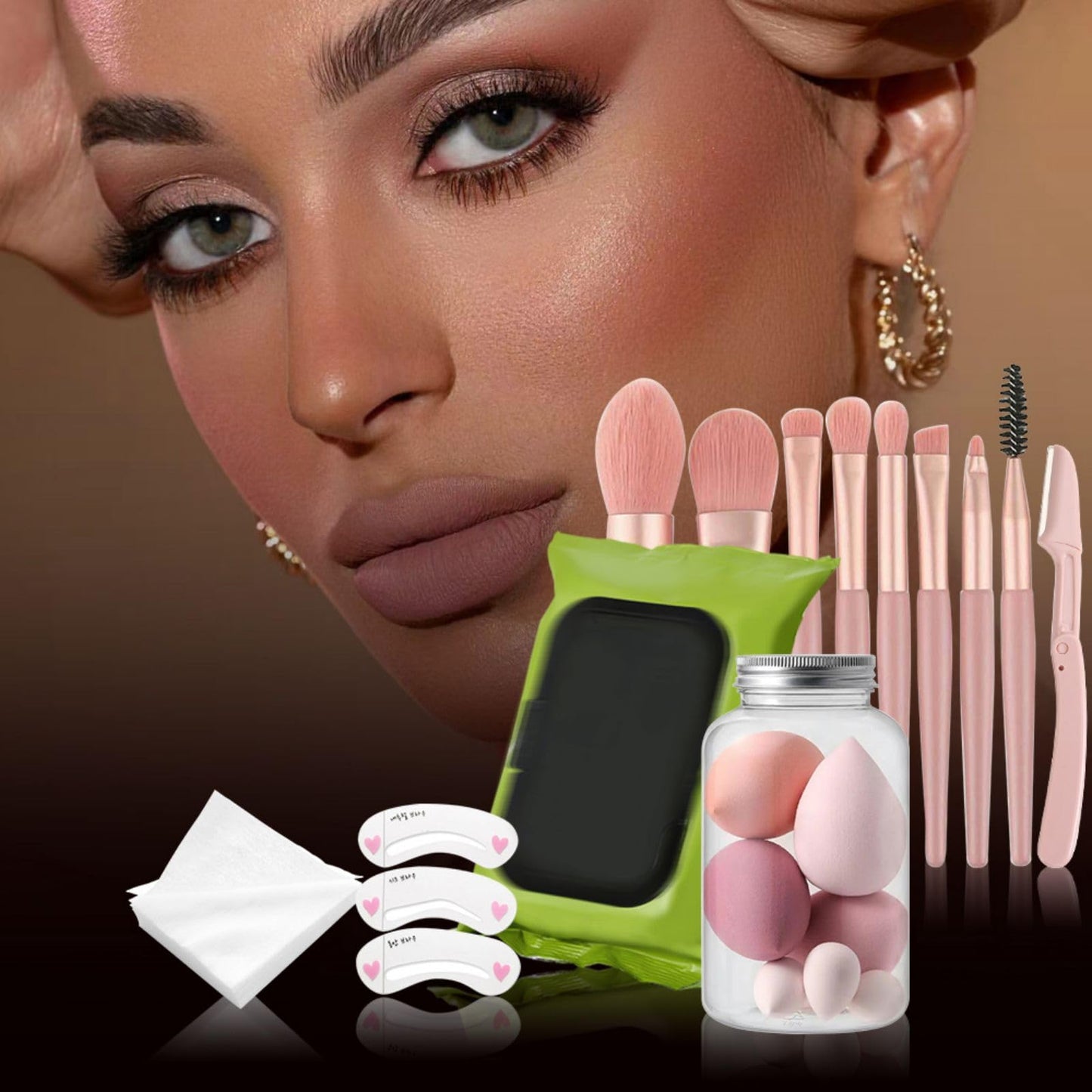 Melearch Makeup Set Box, Festival Surprise Assortment Gift with Professional Makeup Products, Cosmetics Set Party Favors for Women Girls Teenager, Vegan & Cruelty-Free, Set A