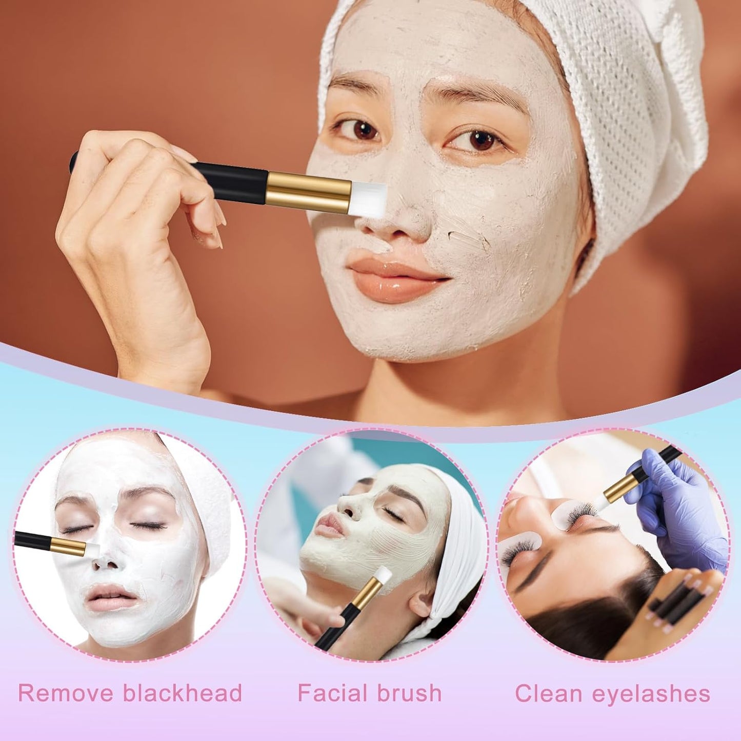 Lash Shampoo Bottles & Brushes Set - 50PCS Eyelash Cleaning Tools | Black Aftercare Bags & Instructions