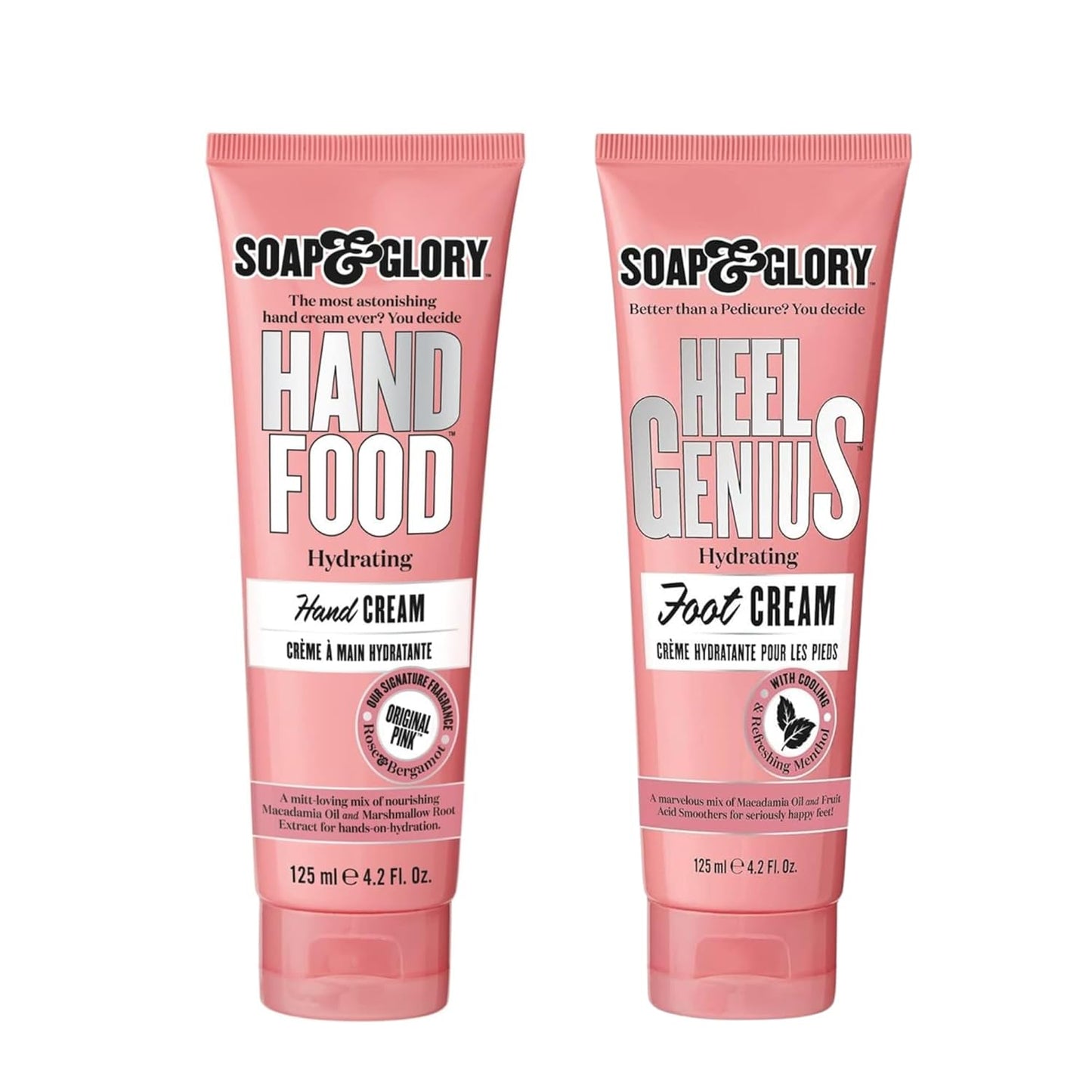 Soap & Glory Hand & Foot Care Duo - Hydrating Hand Cream & Foot Cream Set | 125ml & 4.2 oz
