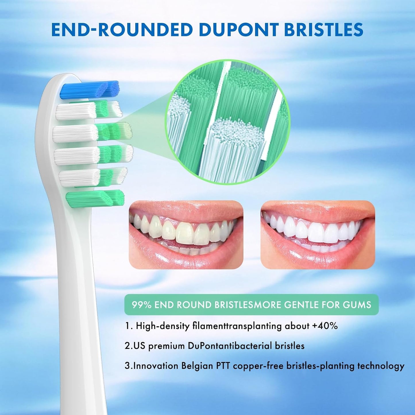 Replacement Toothbrush Heads for Philips Sonicare - 10 Pack Soft Electric Brush Heads for Optimal Plaque Control | Compatible with HX9023/65 Models