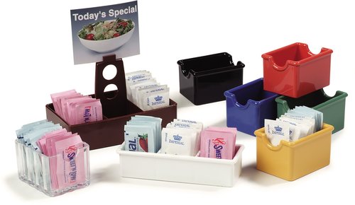 Carlisle FoodService Products Sugar Caddy for Kitchens, Plastic, Holds 20 Packets, White