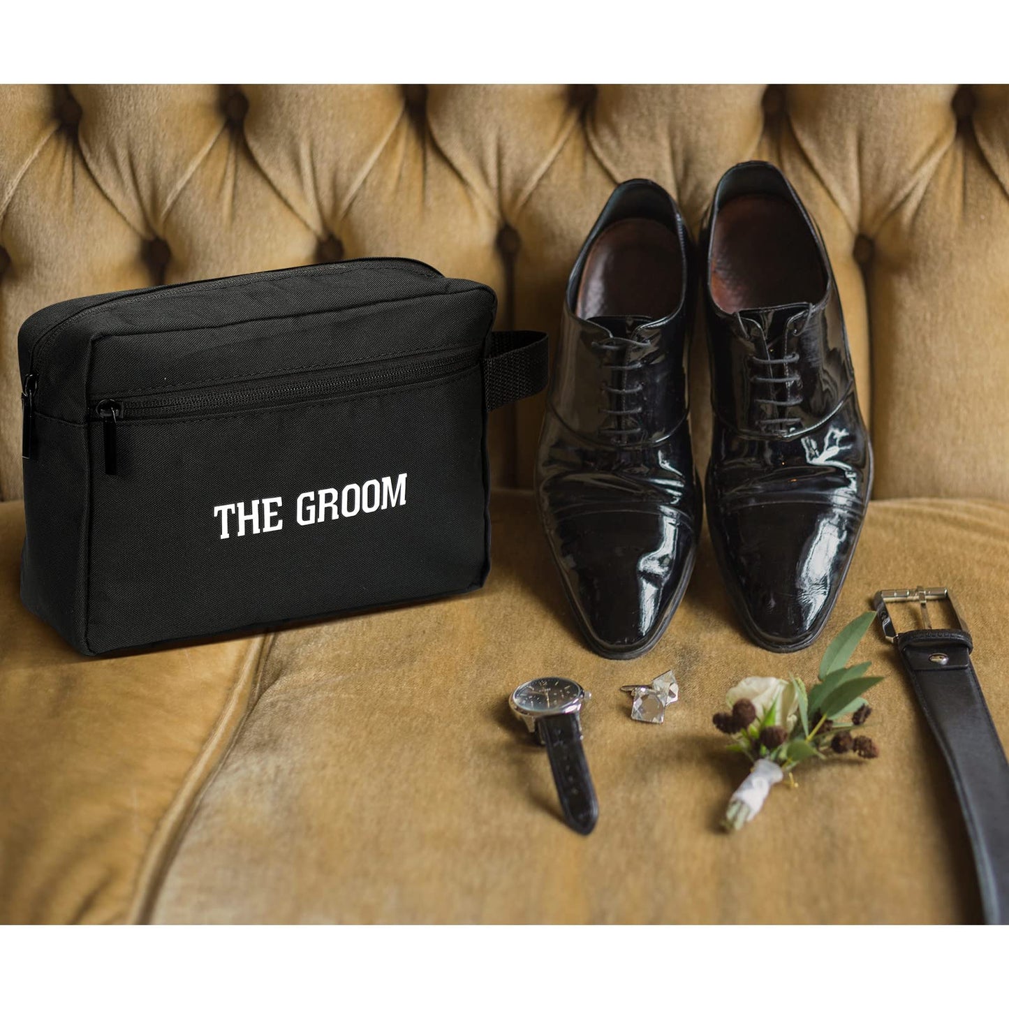 Kacctyen 10 Set Groomsmen Gifts Men Toiletry Bags Men's Travel Shaving Kit Oxford Cloth Travel Bag Toiletry Case Pouch Gifts for Wedding Bachelor Party Favors