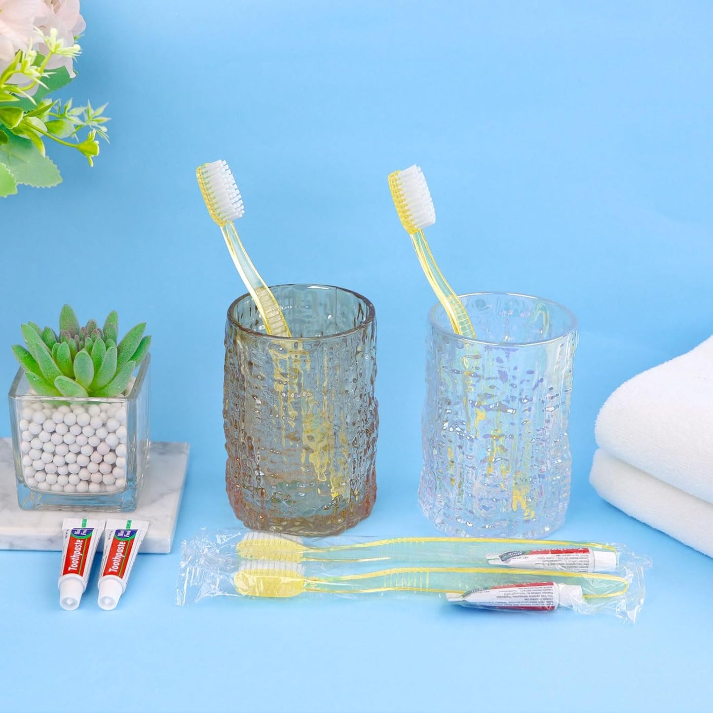 Disposable Toothbrush Set with Toothpaste - Individually Wrapped Travel Size Medium Soft Bristles | 200 Pack for Hotels, Travel & Donations
