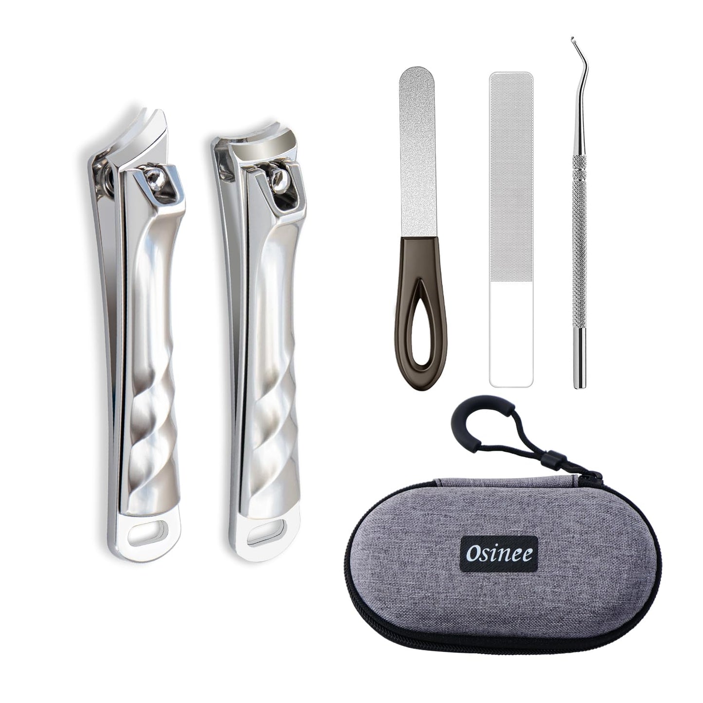 Slanted Angled Heavy Duty Nail Clippers for Thick Nails and Ingrown Nails - Large ToeNail Fingernail Clippers for Men, Seniors and Women - Professional Nail Clippers Set, Nail Cutter - Osinee