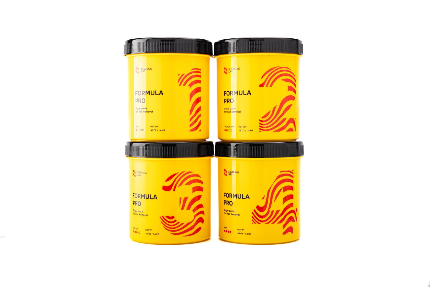 Sugaring Paste FORMULA PRO for Hair Removal SOFT-MEDIUM for Legs, Arms, Facial Hairs, Sugar Wax Kit 49oz / 3lb