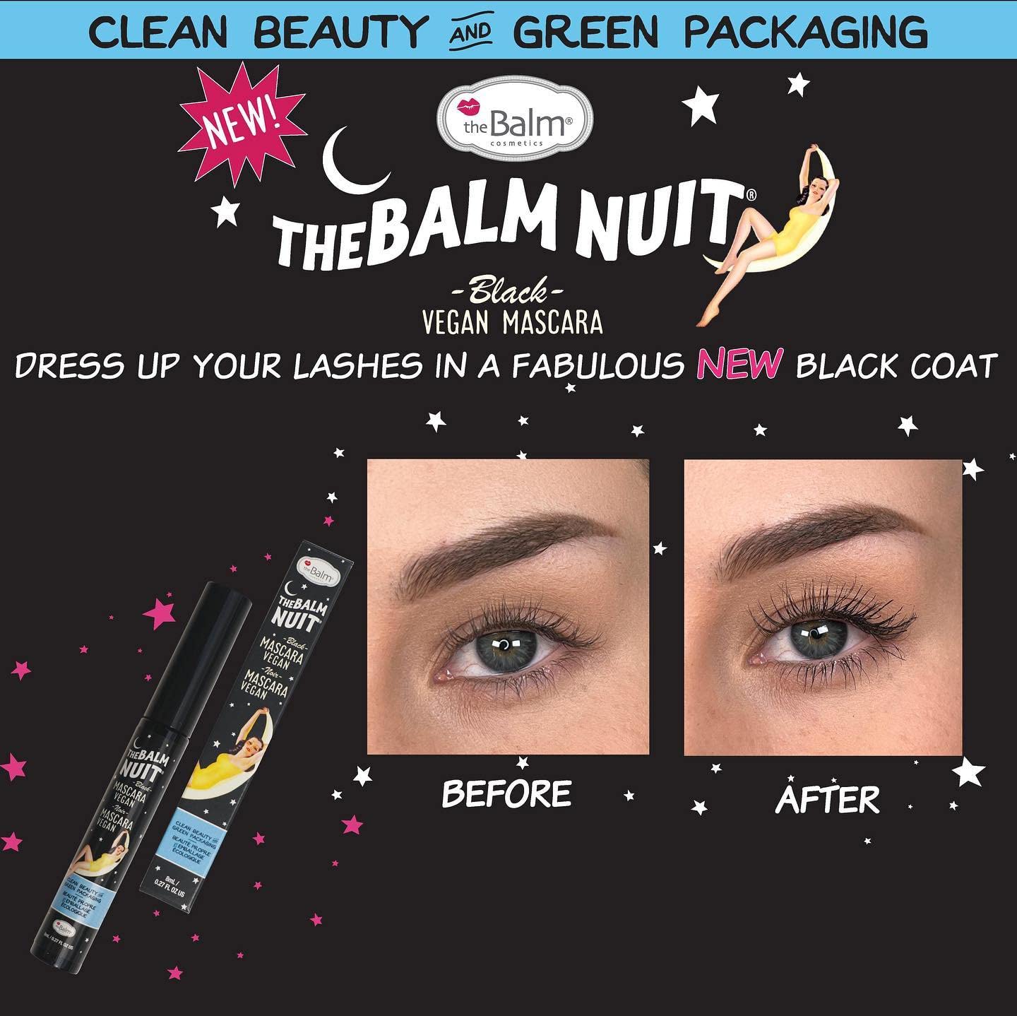 theBalm Nuit Mascara - Volumizing Black Formula for Lush Lashes
