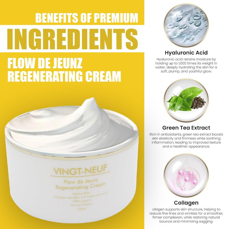 VINGT-NEUF Anti Aging Face Cream | Collagen Face Cream & Hyaluronic Acid Moisturizer, Night Cream for Women Anti Aging | Moisturizer Face Cream for Aging Skin, 100ml